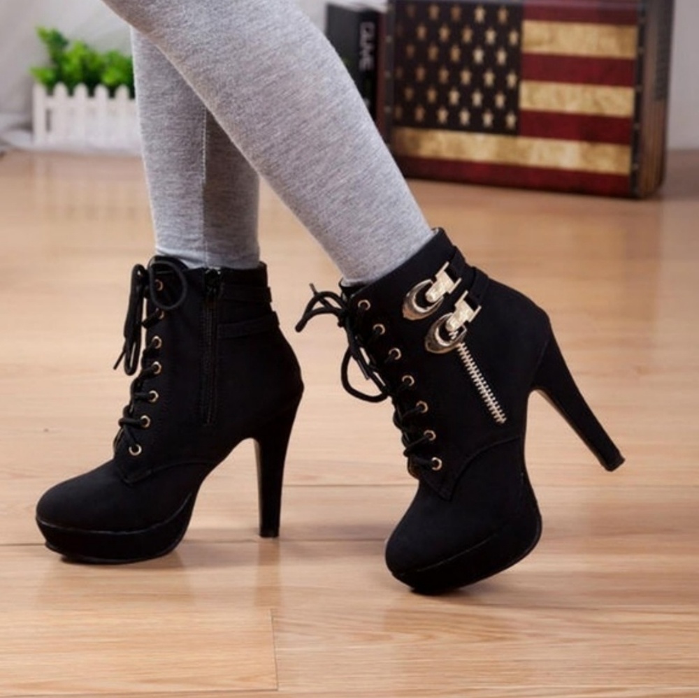 Woman high heel boots platform shoes
